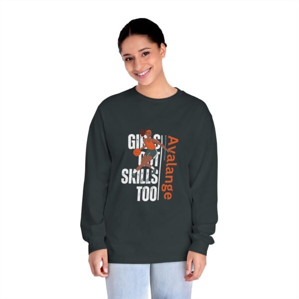 Classic Ladies' Girls Got Skills Too Basketball  Log-Sleeved Tee - Image 8