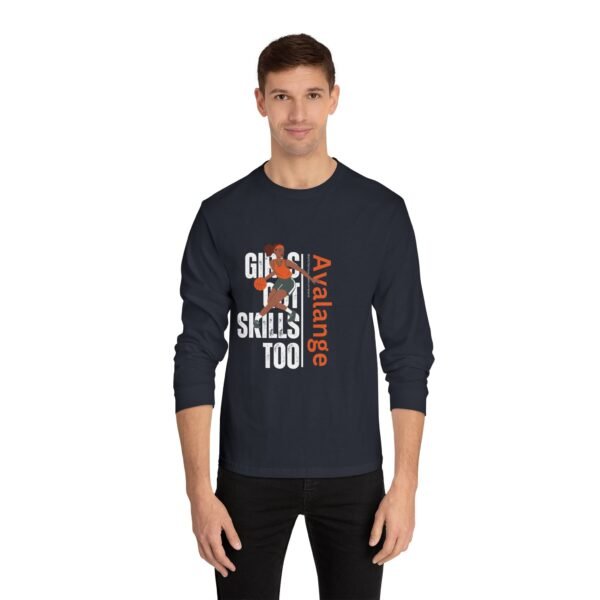 Classic Ladies' Girls Got Skills Too Basketball  Log-Sleeved Tee - Image 5