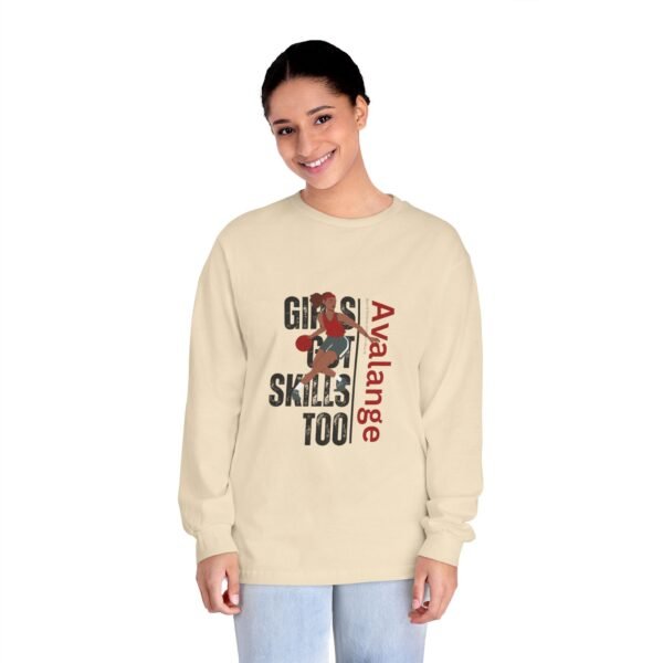 Classic Ladies' Girls Got Skills Too Basketball  Log-Sleeved Tee