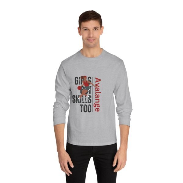 Classic Ladies' Girls Got Skills Too Basketball  Log-Sleeved Tee - Image 3