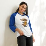 Ring-spun cotton 3/4 sleeve raglan coffee shirt