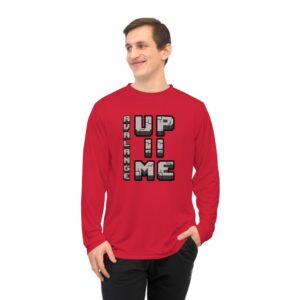 Performance Long Sleeve Shirt with Motivational Text, Fitness Top, Workout Apparel, Gym Wear, Active Sports Shirt, Unisex Athletic Gear